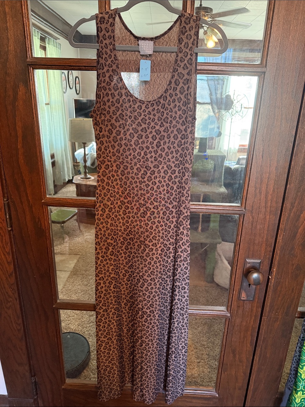 Rabbit Rabbit Rabbit Designs Leopard Print Sleeveless Scoop Neck Maxi Dress